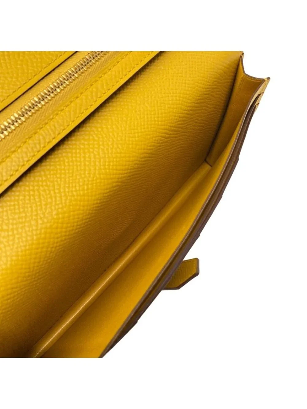 Hermes Wallet Bearn Souffle Joan Ambre Gold Protection
